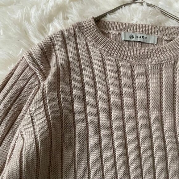 Stylisy Ribbed Flared Knit Sweater Beige - Picture 3 of 6